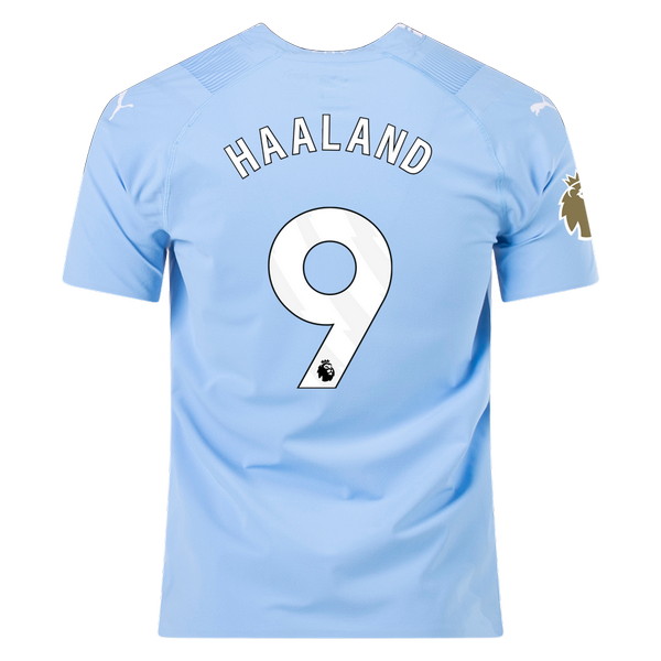 Camiseta de Manchester City local celeste de 2023-2024, Erling Haaland, vista espalda
