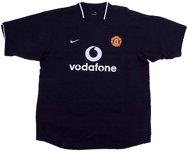 Camiseta de Manchester United visitante negro y blanco de 2004-2005