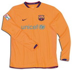 FC Barcelona Camiseta 2007 2006-2007 visitante , manga larga