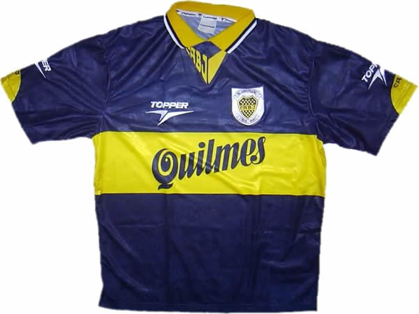 Camiseta de Boca Juniors local azul y amarillo (oro) de 1995-1996