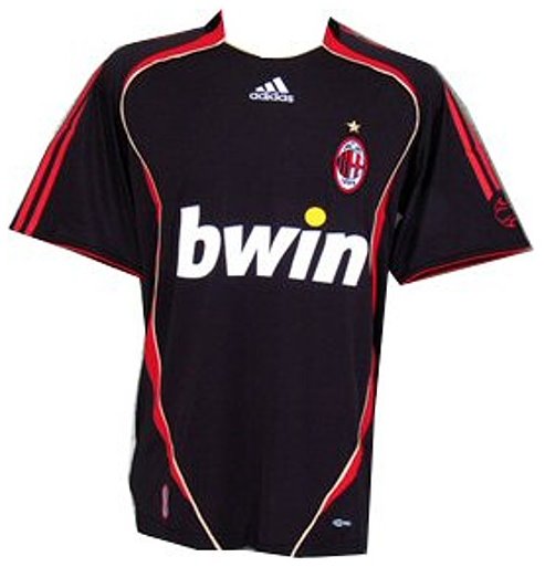 Camiseta de Milan tercera negro, rojo y blanco de 2006-2007