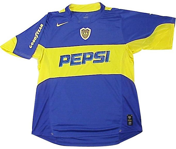Camiseta de Boca Juniors local azul y amarillo (oro) de 2004-2005