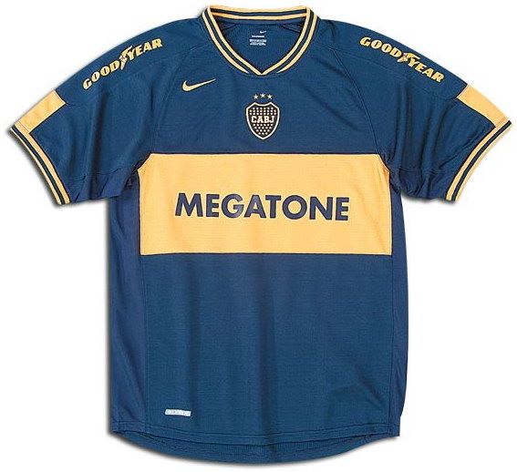 Camiseta de Boca Juniors local azul y amarillo (oro) de 2006-2007