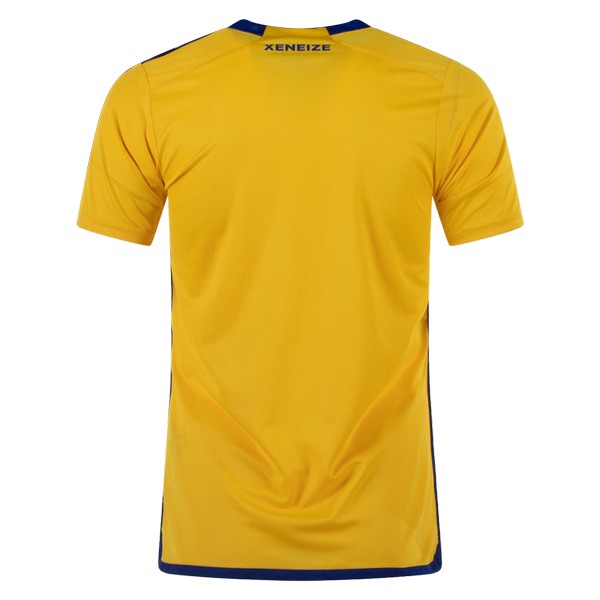 Camiseta de Boca Juniors visitante amarillo y azul de 2023-2024, vista espalda