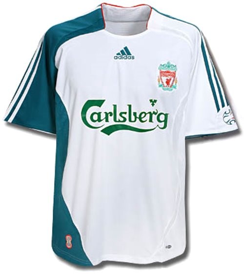 Camiseta de Liverpool tercera blanco y verde de 2006-2007