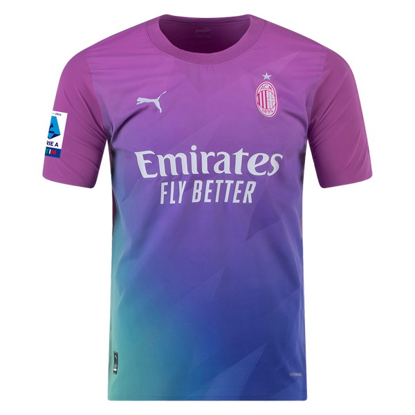 Camiseta de Milan tercera violeta, azul y verde de 2023-2024
