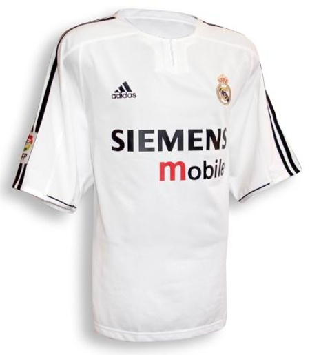 Camiseta de Real Madrid CF local blanco y negro de 2003-2004