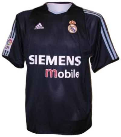 Camiseta de Real Madrid CF visitante azul de 2003-2004