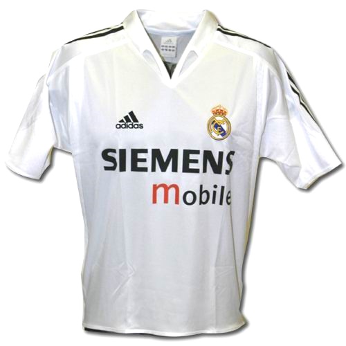 Camiseta de Real Madrid CF local blanco y negro de 2004-2005