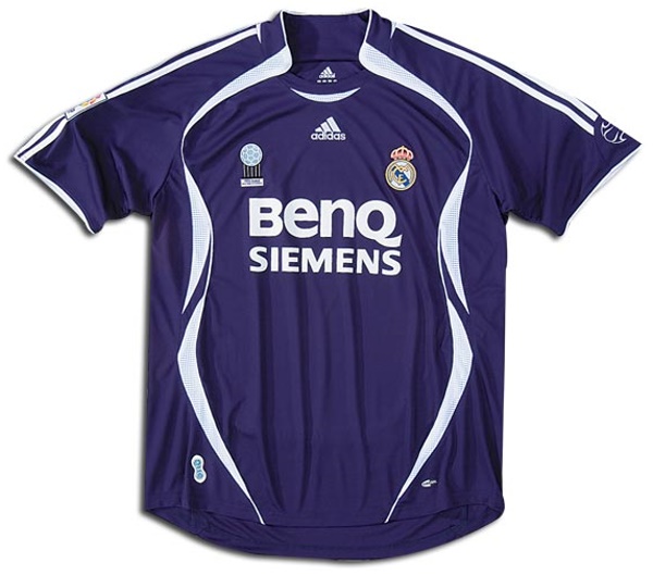 Camiseta de Real Madrid CF tercera azul y blanco de 2006-2007